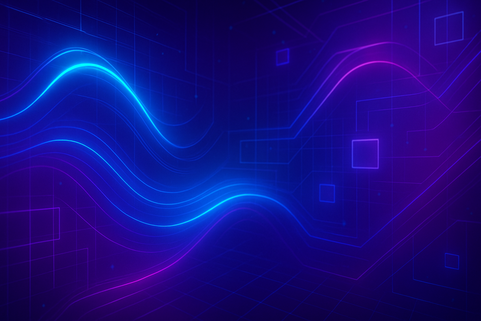 A neon blue and purple abstract background which is sleek and futuristic with subtle digital elements such as abstract lines grids or glowing shapes to reflect themes of innovation and technology