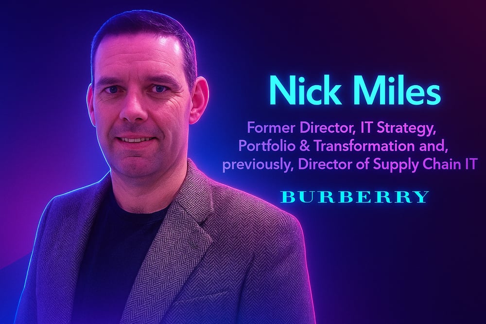 Stylised picture of Nick Miles, Former Director, IT Strategy, Portfolio & Transformation and, previously, Director of Supply Chain IT, Burberry
